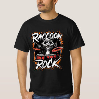 Raccoon Rock T-shirt - Funny Raccoon Cowboy Design