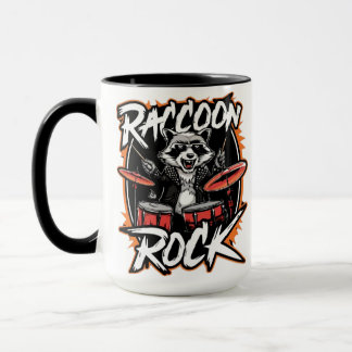Raccoon Rock T-shirt - Funny Raccoon Cowboy Design Mug