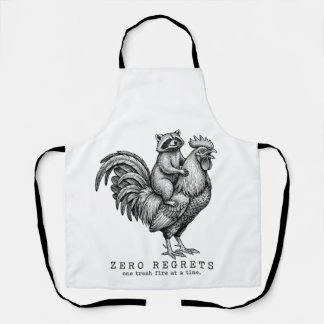 Raccoon Rooster Apron Funny Vintage Gift