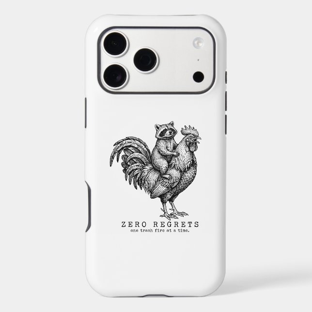 Raccoon Rooster iPhone Case Funny Gift (Back)