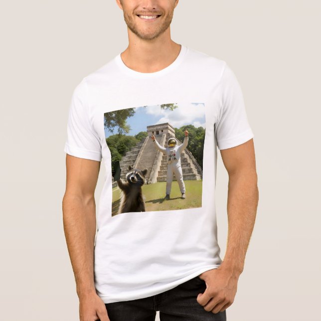 Raccoon Selfie 3 Tri-Blend Shirt (Front)