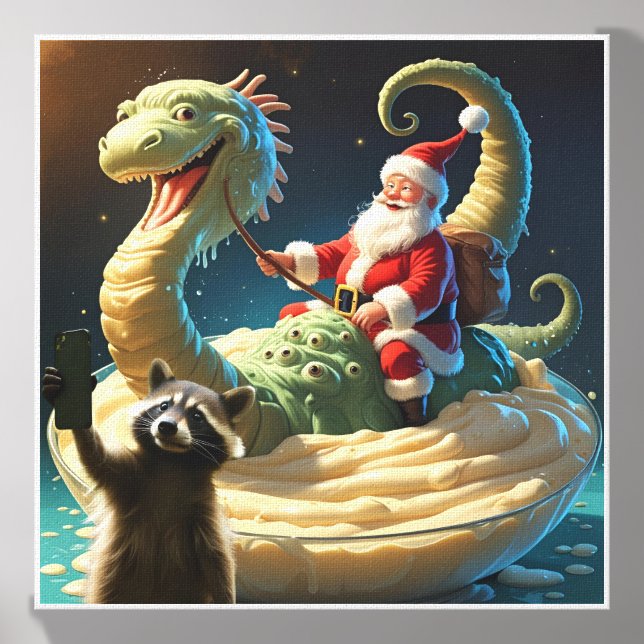 Raccoon Selfie 6 Canvas Photo Tile (Front Set)