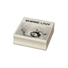 Raccoon Sending Love Rubber Stamp