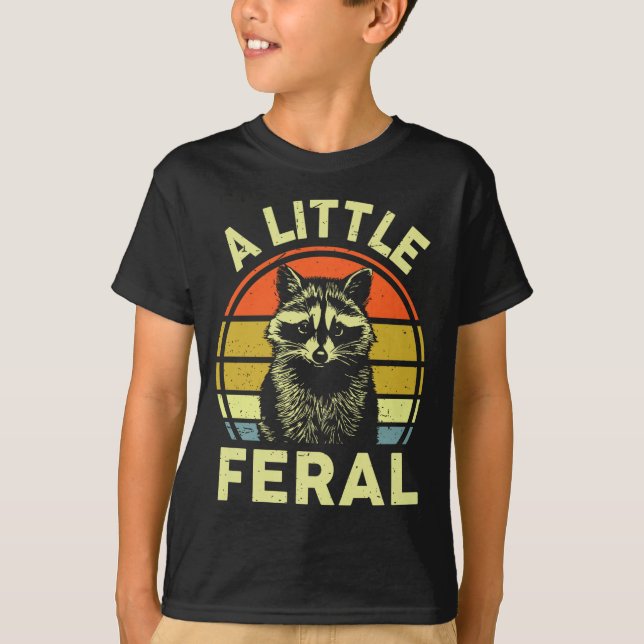 Raccoon-shirt A Little Feral Funny Raccoon Premium T-Shirt (Front)