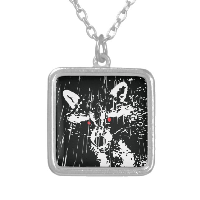 Raccoon Silver Plated Necklace (Front)