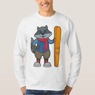 Raccoon Skier Ski T-Shirt