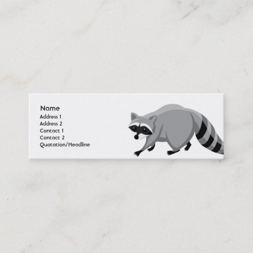 Customizable Raccoon - Skinny Business Card