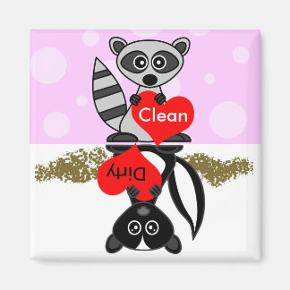 Raccoon & Skunk Clean / Dirty Dishwasher Magnet