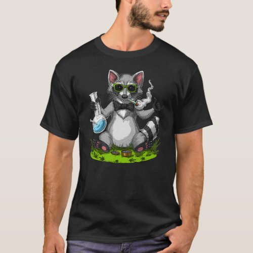 Raccoon Smoking Weed T_Shirt