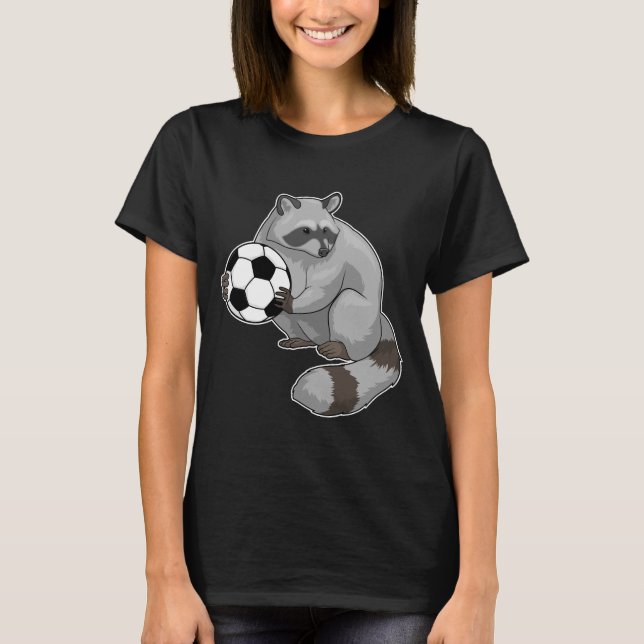 Raccoon Soccer player Soccer T-Shirt (Front)