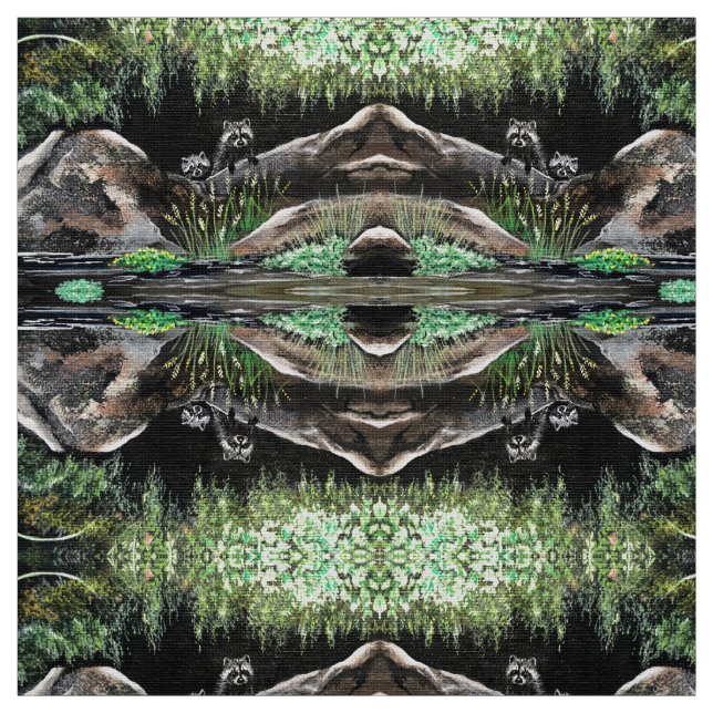 Raccoon Spring Escape Fabric (Swatch)