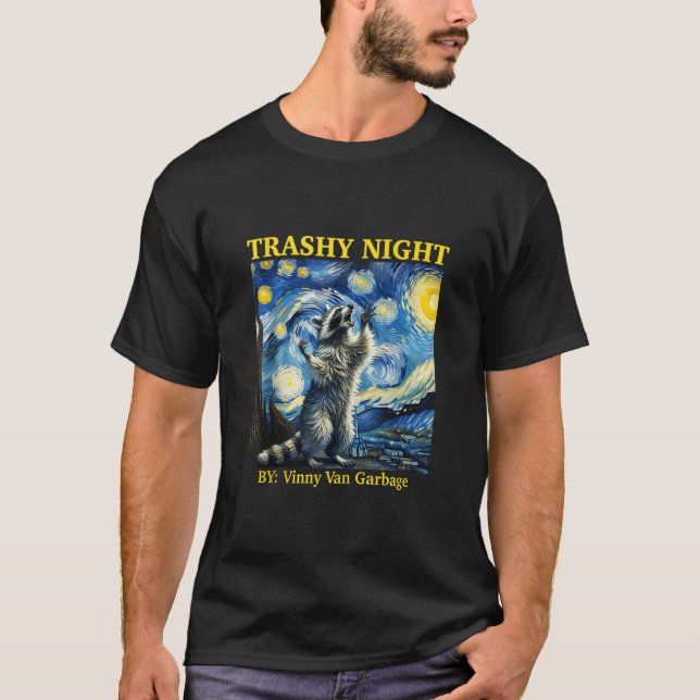 Raccoon Starry Night Van Gogh Art Racoon Gifts For T-Shirt (Front)