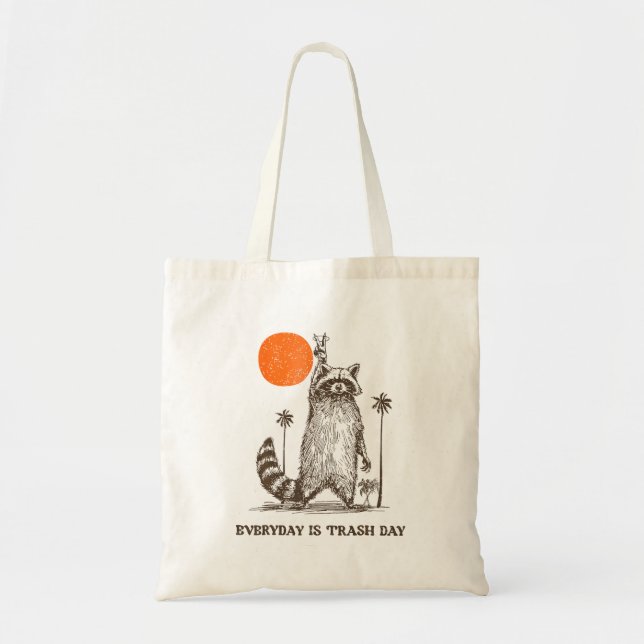 Raccoon Stay Trashy Animal Tote Bag (Front)