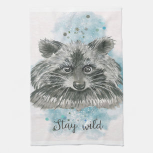 Raccoon Stay Wild   Gift For Kids Kitchen Towel
