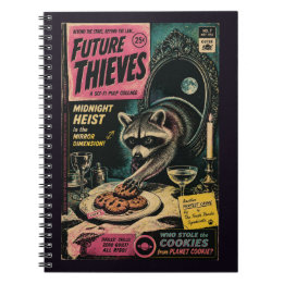 Raccoon Stealing Cookies Faux Vintage Book Cover