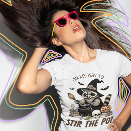 Raccoon Stir the Pot Feral Halloween  Tri-Blend Shirt