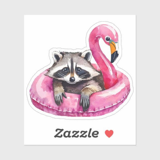 Raccoon Summer Floatie Sticker (Sheet)