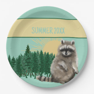 Raccoon Summer Paper Plates