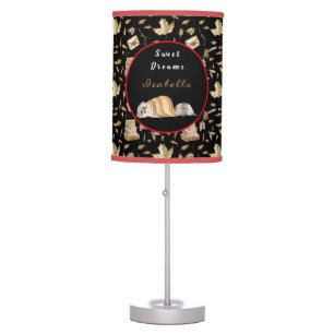Raccoon Sweet Fall Customize Text and Color Table Lamp