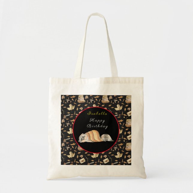 Raccoon Sweet Fall Customize Text and Color Tote Bag (Front)
