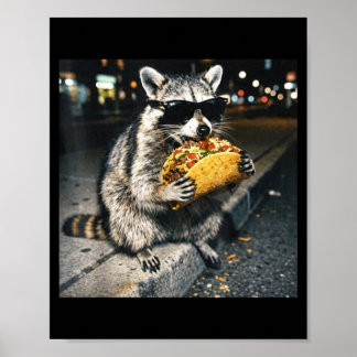 Raccoon taco  poster