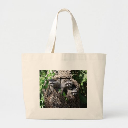 Raccoon _ The Three Amigos Large Tote Bag