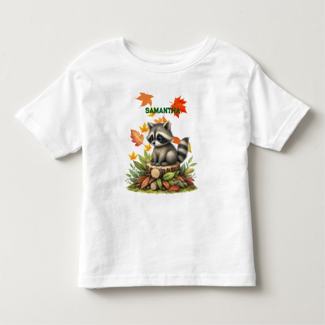 Raccoon Toddler T-Shirt Cute Animal  for Kids (Front)