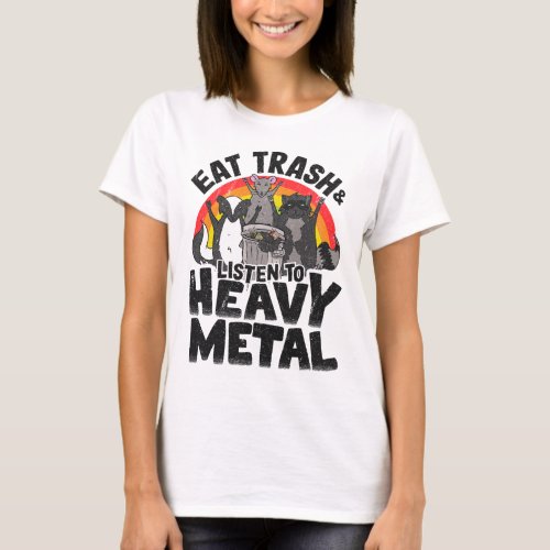 Raccoon Trash Band Kids Eat Trash  Listen To Heav T_Shirt