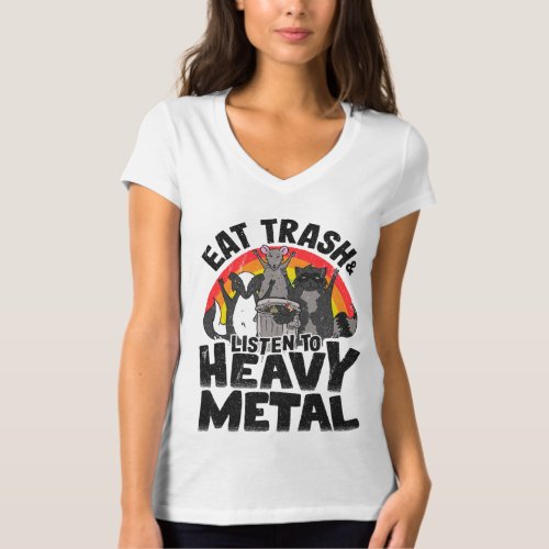 Raccoon Trash Band Kids Eat Trash  Listen To Heav T_Shirt