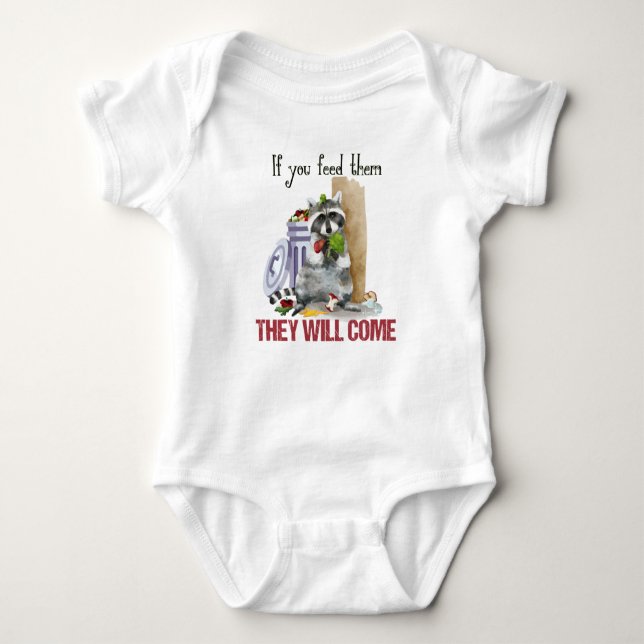 Raccoon Trash Bandit Infant Baby Bodysuit (Front)