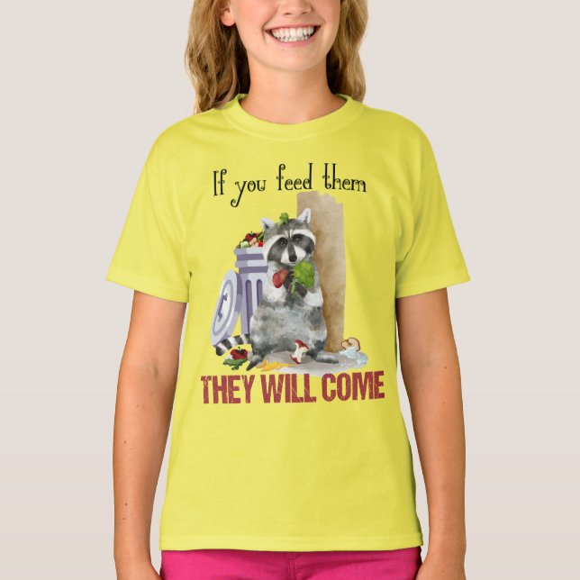 Raccoon Trash Bandit Kids Girl's Youth T-shirt (Front)