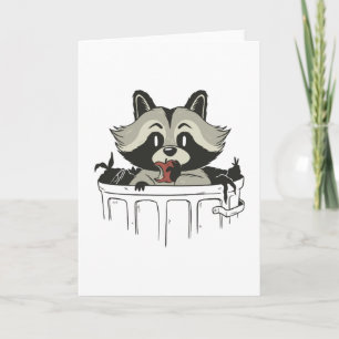 raccoon trash card