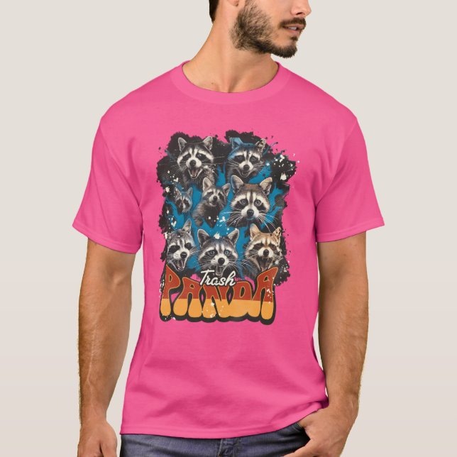 Raccoon Trash Panda Bootleg Rock Band Style T-Shirt (Front)