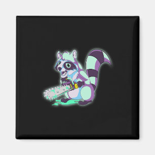 Raccoon Trash Panda Scary Vaporwave 80s Animal Spo Magnet