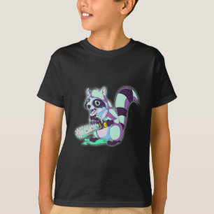 Raccoon Trash Panda Scary Vaporwave 80s Animal Spo T-Shirt