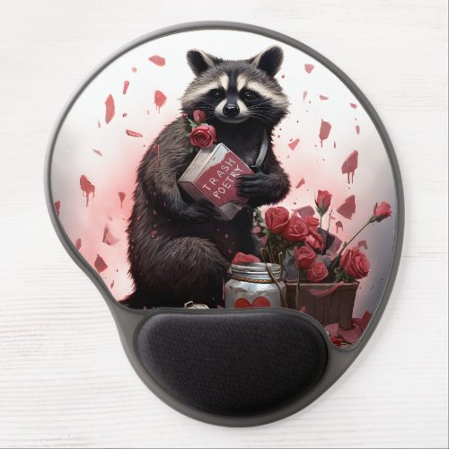 Raccoon trash poetry Valentines day Gel Mouse Pad