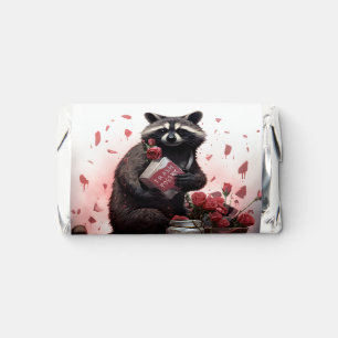 Raccoon trash poetry Valentines day Hershey's Miniatures