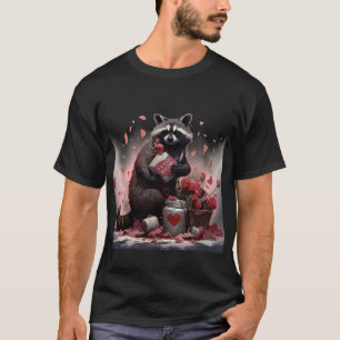 Raccoon trash poetry Valentines day T-Shirt