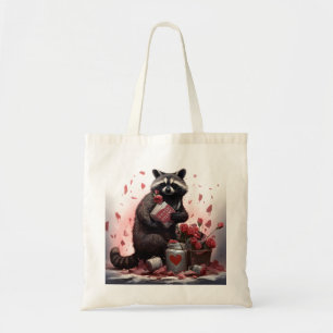 Raccoon trash poetry Valentines day Tote Bag