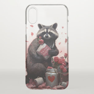 Raccoon trash poetry Valentines day iPhone XS Case