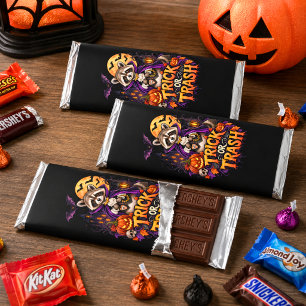 Raccoon Trick or Trash Vampire Halloween Hershey Bar Favors