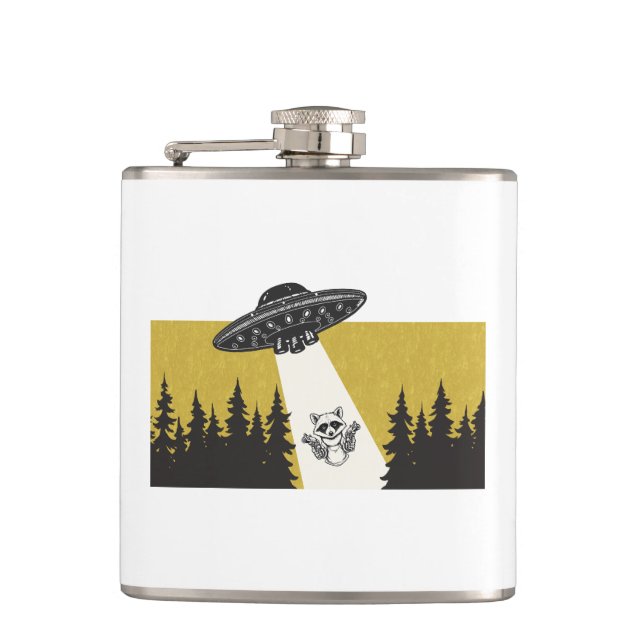 Raccoon UFO Flask (Front)