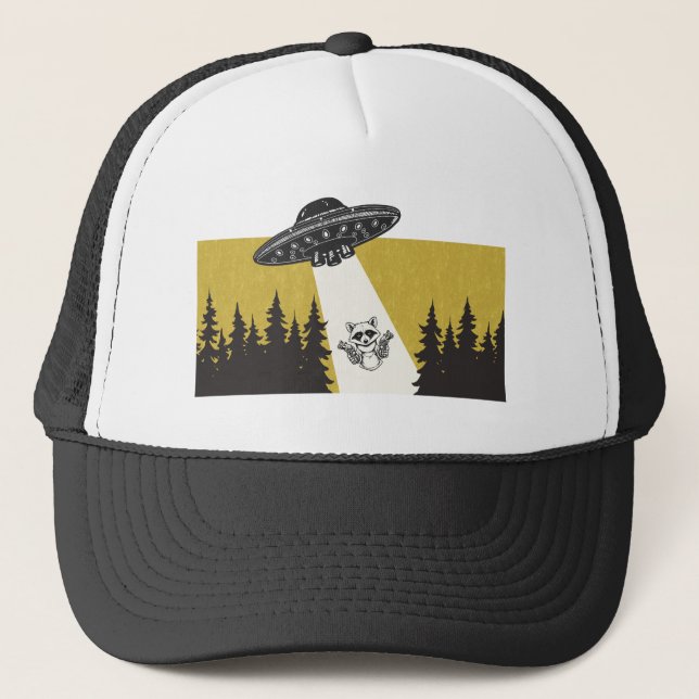 Raccoon UFO Trucker Hat (Front)