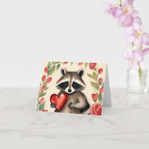 Raccoon Valentine Card