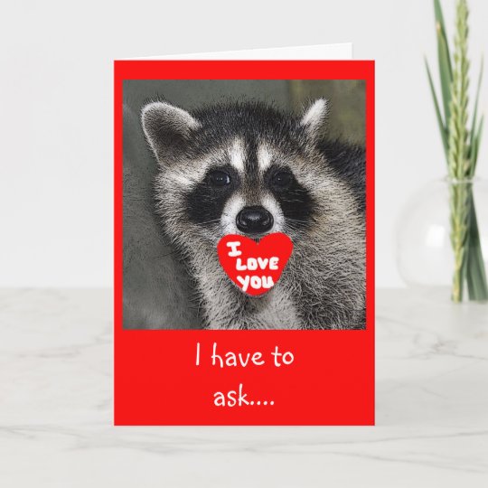 Raccoon card baby valentine zazzle Raccoon Valentines Day Card | Zazzle.com