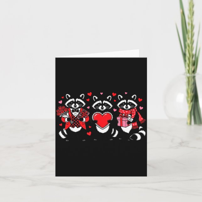 Raccoon Valentines Day Funny Feral Raccoon Love He Card (Front)
