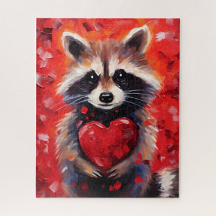 Raccoon Valentines day Jigsaw Puzzle