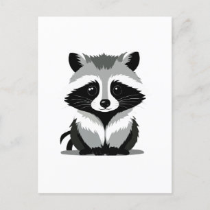 Raccoon Vector Graphic Art Portrait Animal Spirit  Postcard