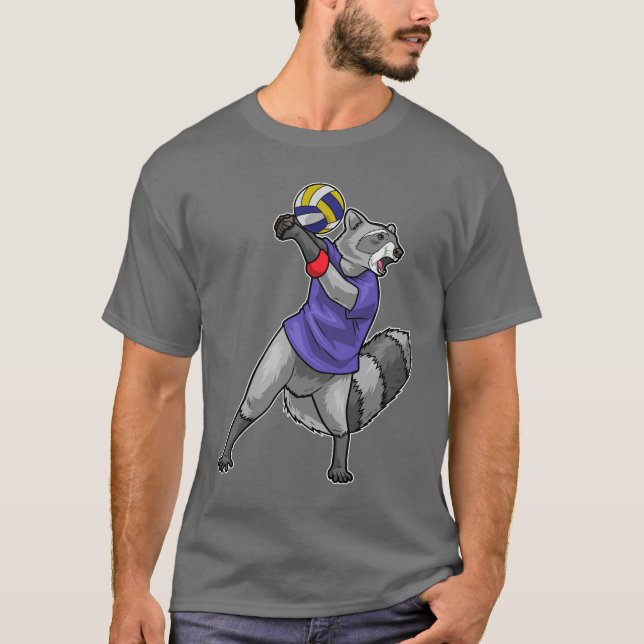 Raccoon Volleyball player Volleyball T-Shirt (Front)