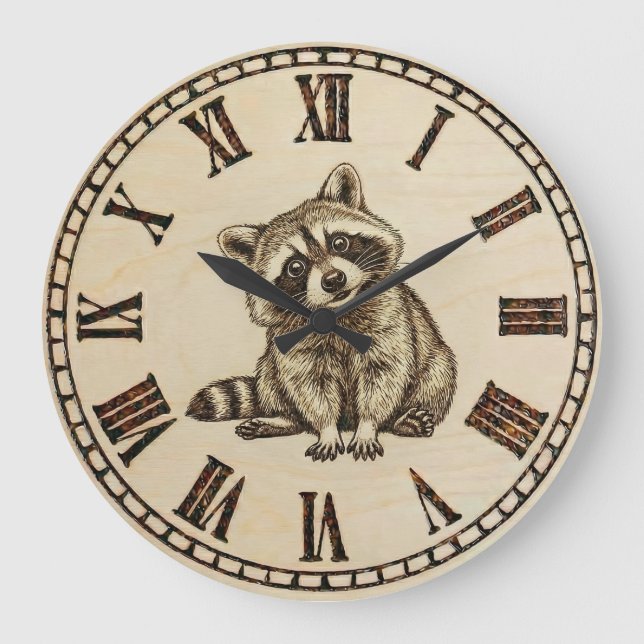 Raccoon Wall Clock (Front)
